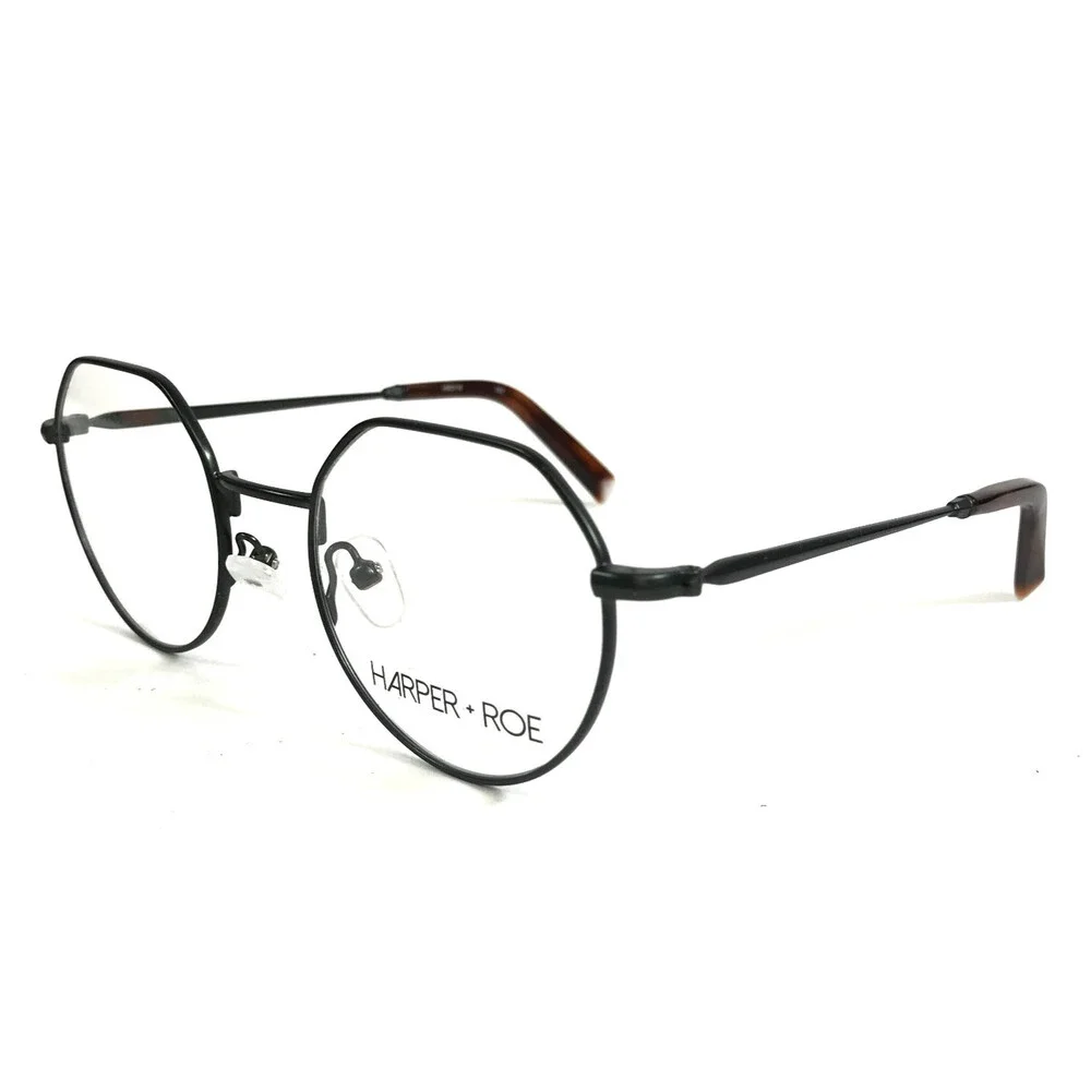Harper Roe Eyeglasses Frames HRO116 342 Black Round Wire Rim 47-20-140
